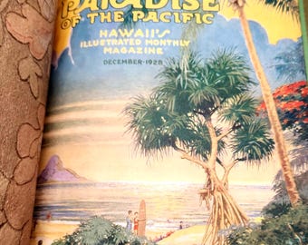 Hawaii Illustrated Magazine | December 1928 Edition with Color Photos & Antique Ads | Historical Hawaiian Life