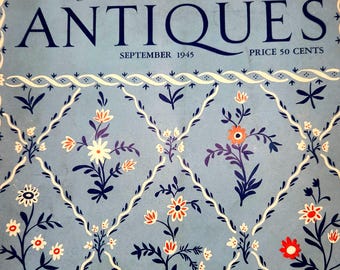 The Magazine Antiques Sept 1945 | Vintage Reference for American Furniture & Glassmaking | Collectible Issue