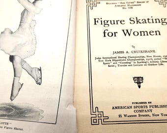 Rare 1922 Figure Skating Book for Women | James A. Cruikshank | Spalding Red Cover Series