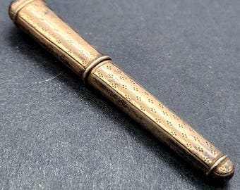 Antique French Silver Needle Etui Case c. 1850 | Boar Head Hallmark, Four-Dot Pattern