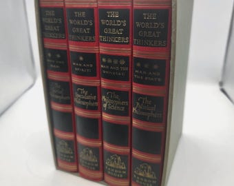 1947 4-Volume Box Set | The World's Greatest Thinkers by Random House | Saxe Commins & Robert Linscott