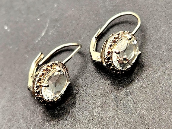 Sterling Silver White Topaz and Diamond Drop Earrings