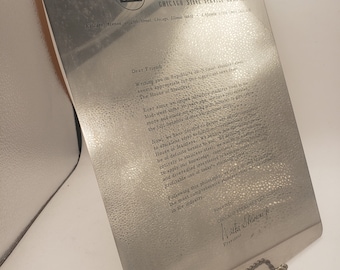 1950s Letter Printed on Stainless Steel from the President of the Chicago Steel Service Company