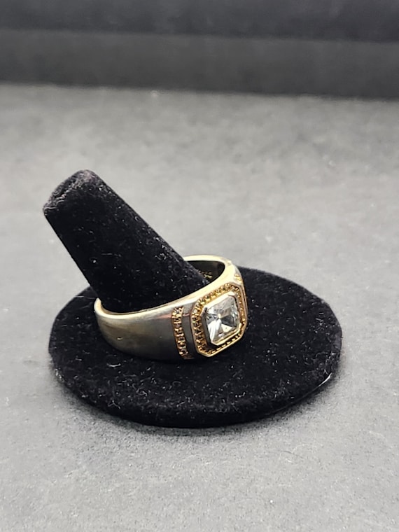 14K Gold over Sterling Silver Men's CZ Signet Ring, Size 13