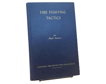 Rare 1962 Fire Fighting Tactics Book | Lloyd Layman NFPA | Vintage Fireman Collector Gift | Blue Cloth Gilt Title