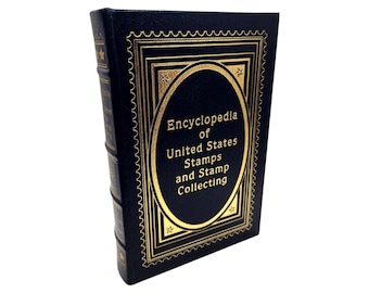 Easton Press Leather Bound Encyclopedia of US Stamps | Gilt Titles & Silk Bookmark | Collectors Edition Book