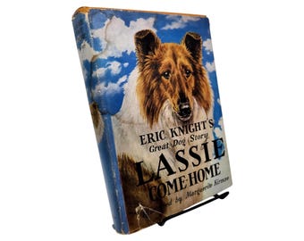 Lassie Come Home Book | Vintage 1944 1st Edition 14th Printing with Dust Jacket | Children's Classic by Eric Knight