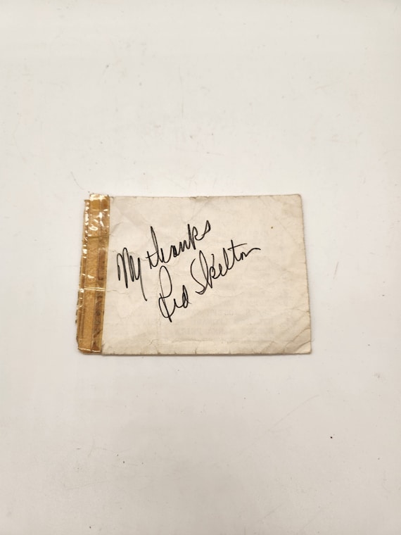 Vintage Red Skelton Autograph, "My Thanks", Signed Ephemera