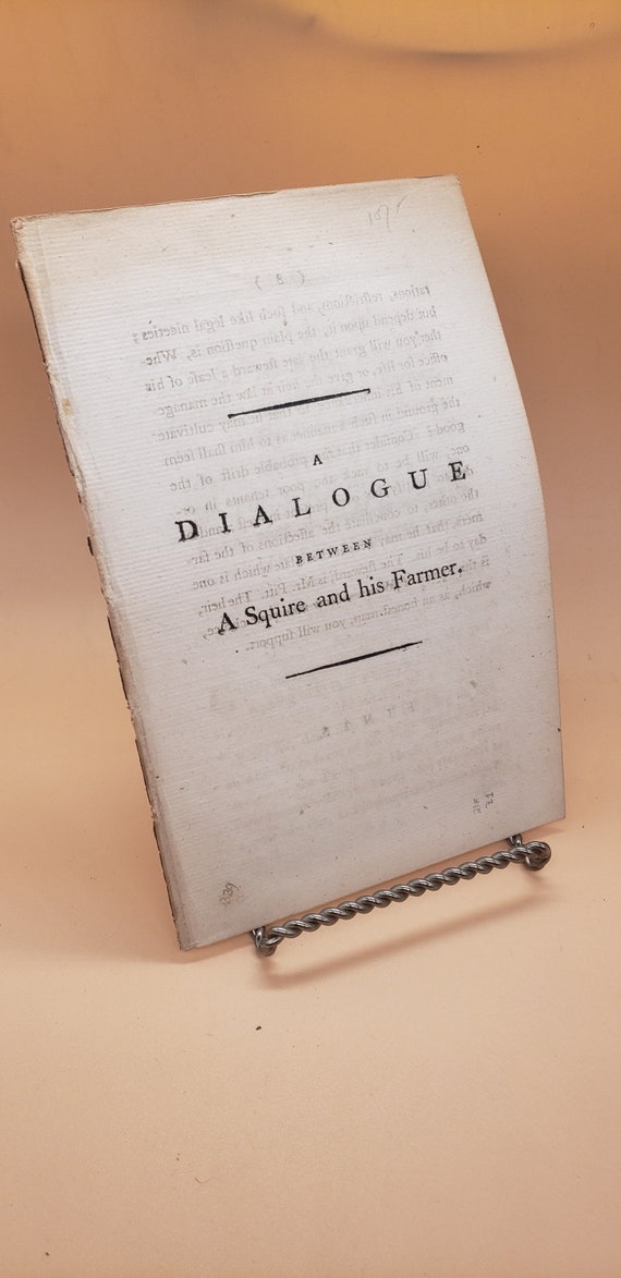Rare 1789 Booklet: A Dialogue Between Squire and Farmer