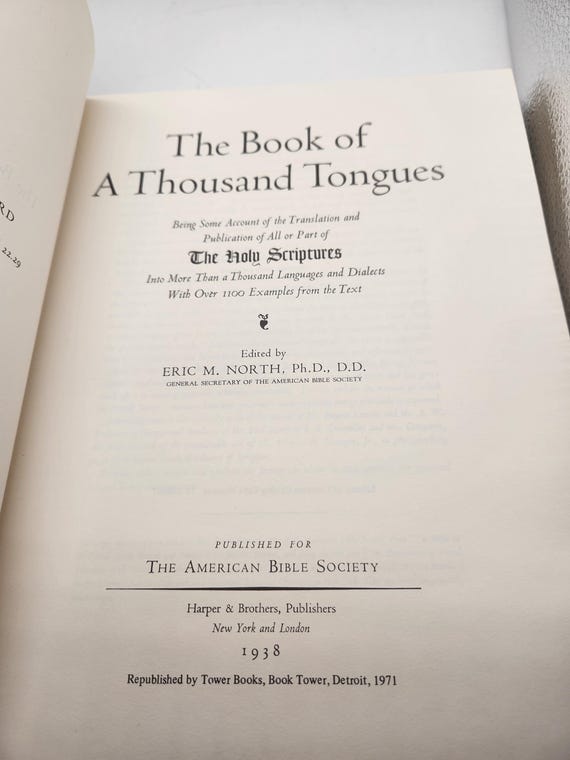 The Book of A Thousand Tongues by Eric McCoy North, 1971 Tower Reprint