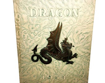 1954 Lake Orion High School Yearbook | Embossed Dragon Cover (Michigan)