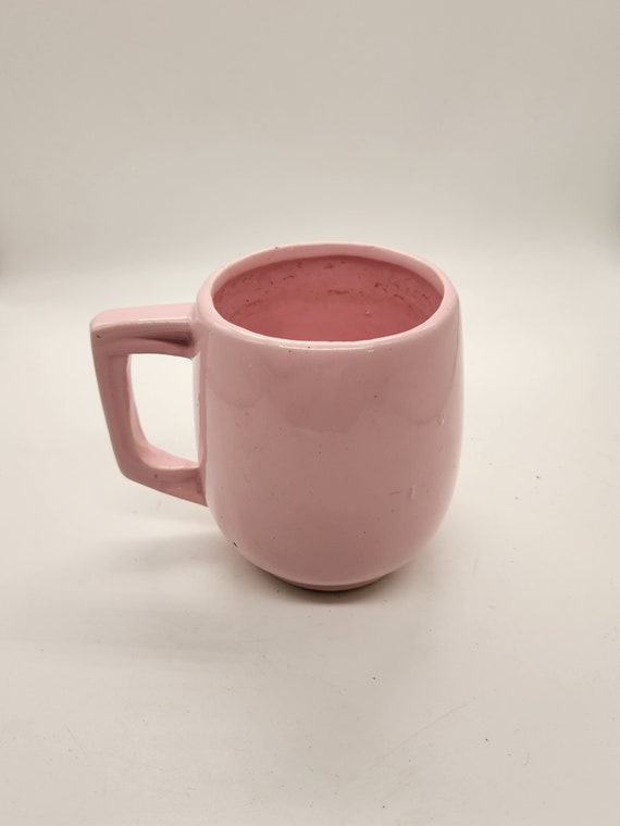 Rare McCoy Pottery Pink Coffee Mug - Early American Design