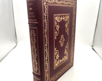 Paradise Lost Leather Book | Limited Edition Franklin Library 1981 | Illustrated Burgundy Gilt Decorated | Classic Literature