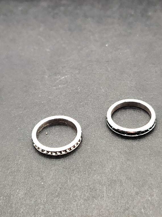 Sterling Silver Stackable Rings | Size 5 Black Wh… - image 8