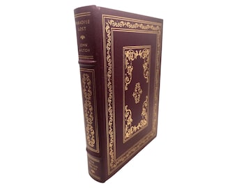 Paradise Lost Leather Book | Limited Edition Franklin Library 1981 | Illustrated Burgundy Gilt Decorated | Classic Literature