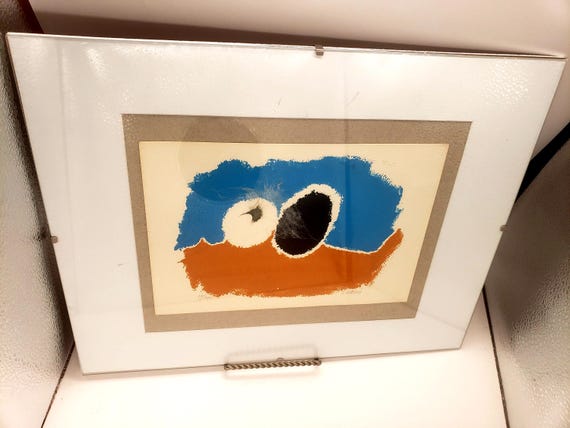 John Urbain Signed Bird Eggs Screen Print | 1960s Limited Edition Art | Nature Feather Wall Art, 16/140