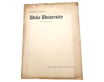 Duke University Campus Views Book | Centennial Edition 1938 | Illustrated Historical Guide to Durham NC