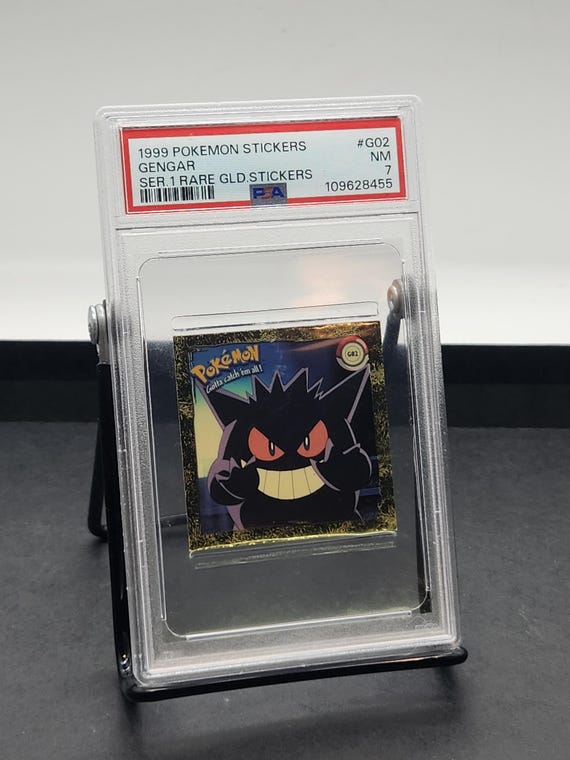 1999 Pokemon Stickers Gengar #G02 Artbox Series 1 Rare Gold Sticker PSA 7 NM Near Mint Graded Slab