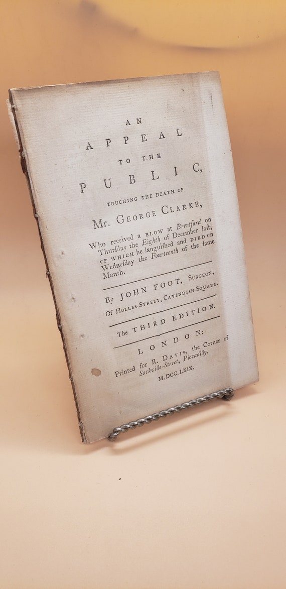 Rare 1769 Brentford Election Riot Book | John Foot's Appeal | Georgian History - Third Ed.