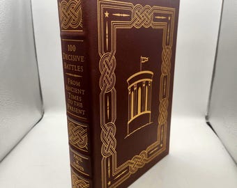 Leather Bound Book | 100 Decisive Battles by Paul K. Davis | Collector Edition Easton Press 2003 | Burgundy