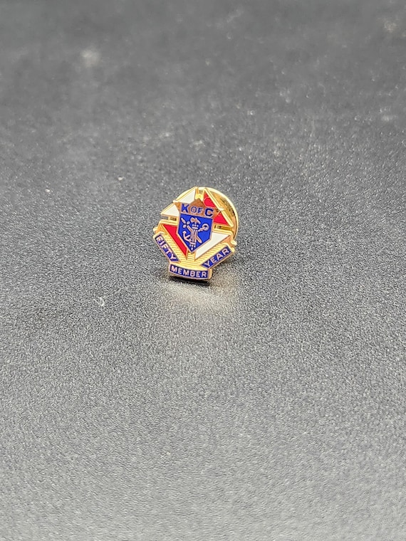 Vintage Knights of Columbus 50 Year Member 1/10 10K Gold Filled Lapel Pin