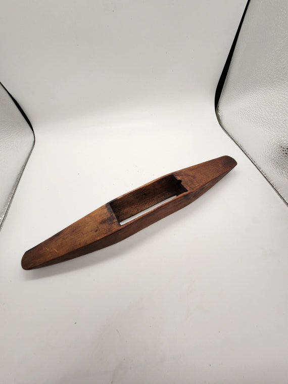 Vintage Danish Wooden Weaving Shuttle: Loom Boat Shuttlecock