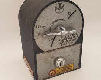 M. H. Rhodes Mark-Time Quarter & Dime Coin Timer, 1 Key Included, Currently Not Working, For Display Only