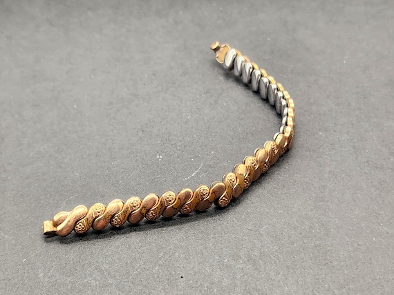 1950s Pacerette 10K Rose Gold Filled Floral Engraved Watch Band