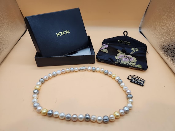 Honora 16" Cultured Pearl Necklace: Sterling Silver Clasp, Original Box & Tag