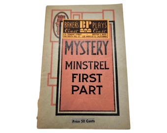 1937 Mystery Minstrel Play: Walter F. Kerr, Baker's Plays