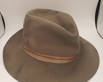 Royal Stetson "Playboy" Hat, purchased from Niemeyer's, Grand Rapids Michigan, Playboy Fedora, 1950s Stetson Fedora