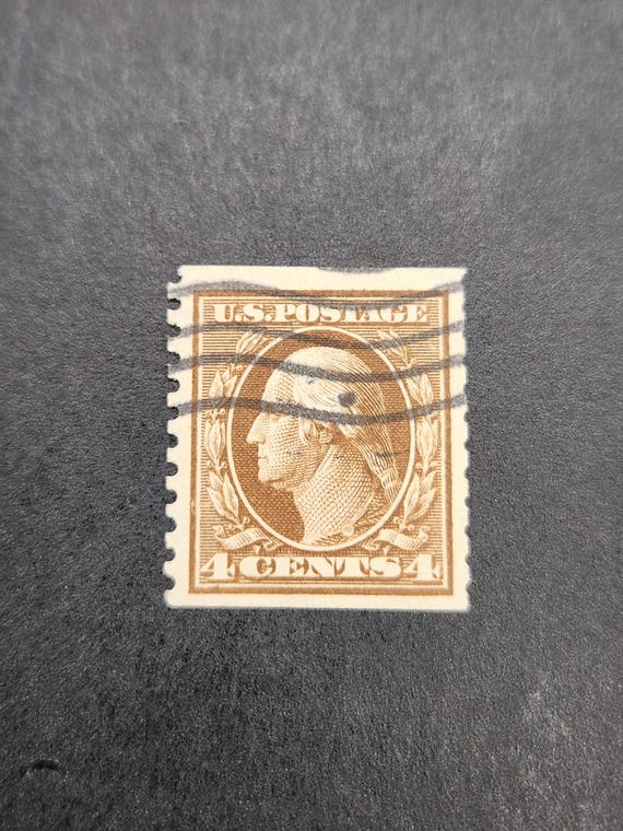 1909 Washington 4c Orange Brown Coil Stamp, Scott #354