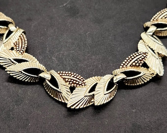 Vintage 1950s Marboux by Marcel Boucher 814 Silvertone Leaves Necklace | 18" Rhodium Plated MCM Signed Designer Jewelry