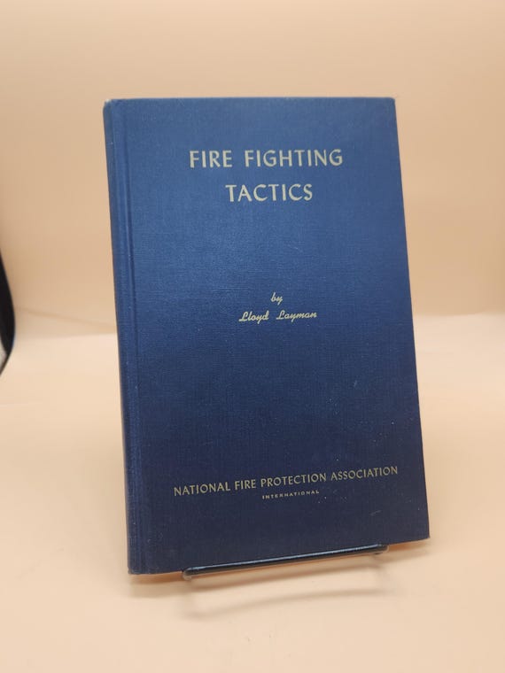 Rare 1962 Fire Fighting Tactics Book | Lloyd Layman NFPA | Vintage Fireman Collector Gift | Blue Cloth Gilt Title
