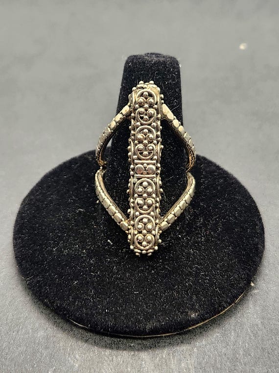 Vintage SARDA Bali 925 Sterling Silver Ring | Statement Size 7 | Artisan Crafted Jewelry Gift