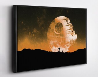 Star Wars Death Star Poster – Iconic Sci-Fi Canvas Wall Art – Galactic Print for Home, Office, or Game Room Decor