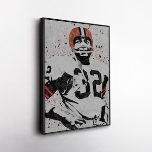 Jim Brown Cleveland Browns Canvas Wall Art – Iconic Football Print for Sports Fans, Man Cave or Home Decor