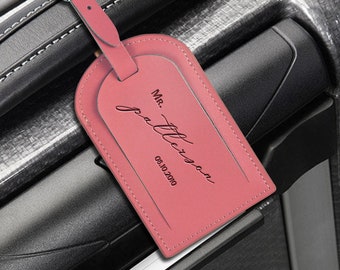 Personalized Leather Luggage Tag Custom Gift for Travelers