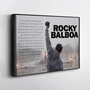 Rocky Balboa Motivational Quote Poster – Boxing Canvas Wall Art – Iconic Movie Print for Home, Office, or Gym Decor – Framed Option
