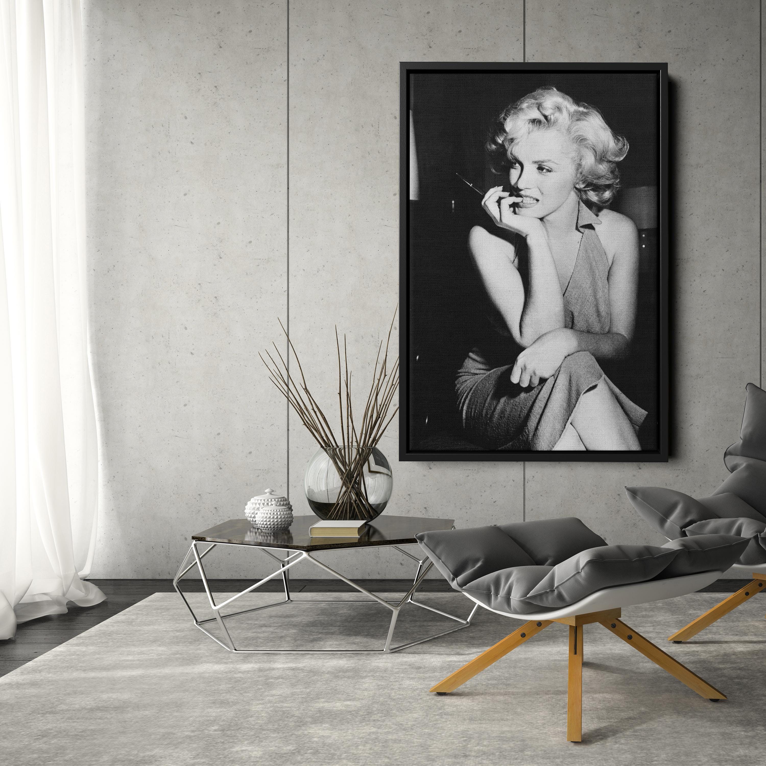 Marilyn Monroe Poster – Black and White Canvas Wall Art – Classic ...