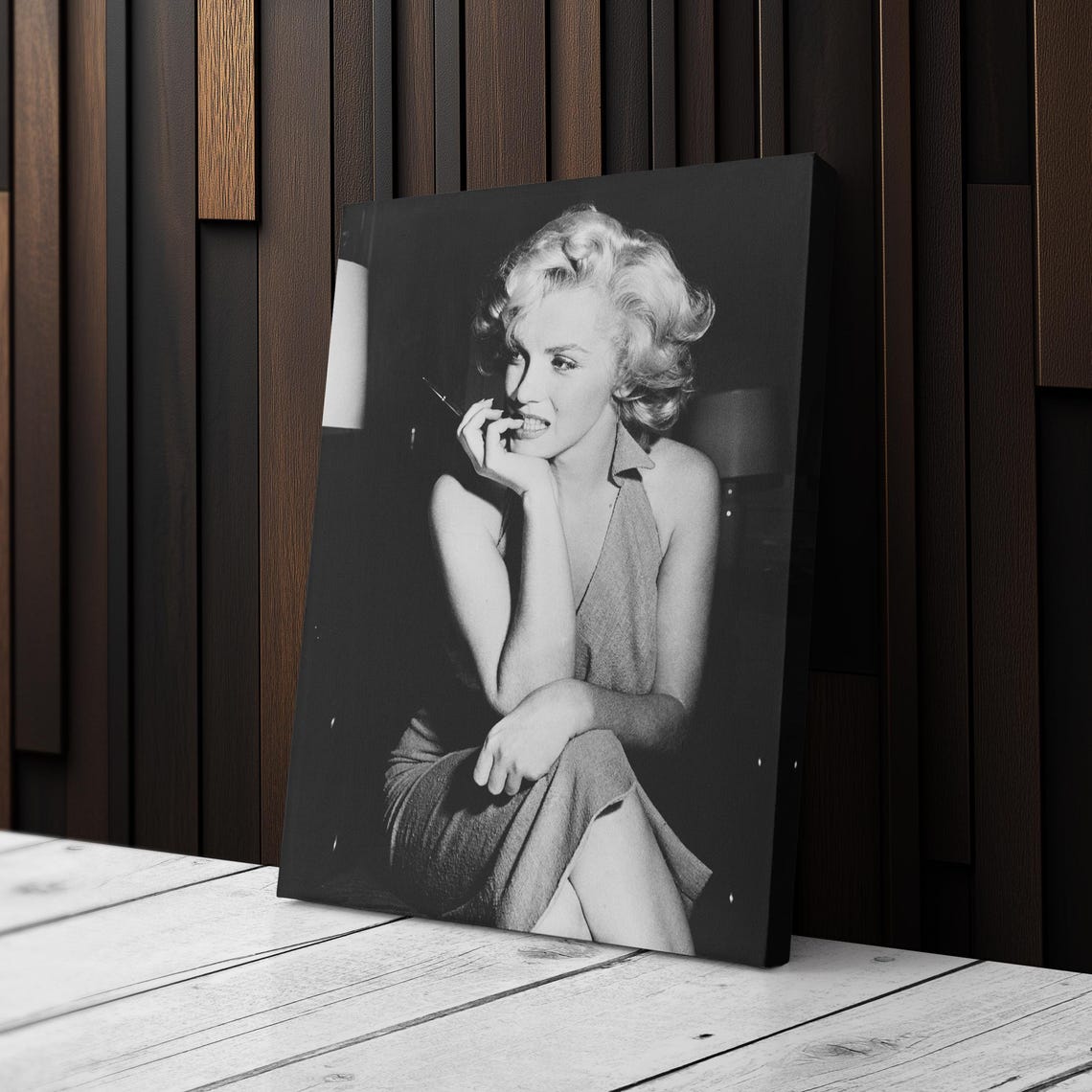 Marilyn Monroe Poster – Black and White Canvas Wall Art – Classic ...
