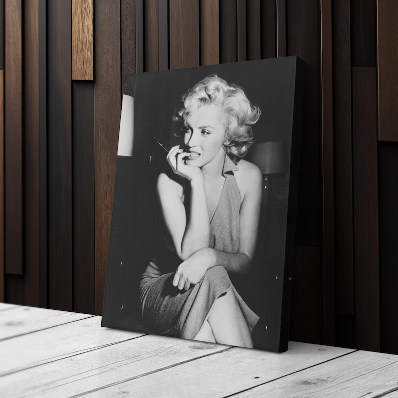 Marilyn Monroe Poster – Black and White Canvas Wall Art – Classic ...