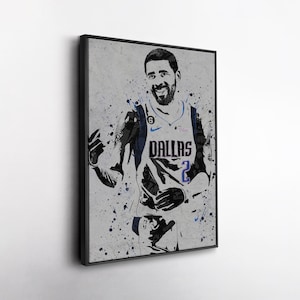 Kyrie Irving Dallas Mavericks Canvas Wall Art – Bold Basketball Print for Sports Fans, Man Cave or Home Decor