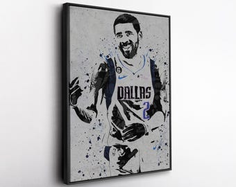 Kyrie Irving Dallas Mavericks Canvas Wall Art – Bold Basketball Print for Sports Fans, Man Cave or Home Decor