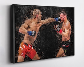 Paddy Pimblett vs Michael Chandler UFC Canvas Wall Art Print – MMA Fight Poster for Man Cave, Home Gym, or Sports Fan Wall Decor