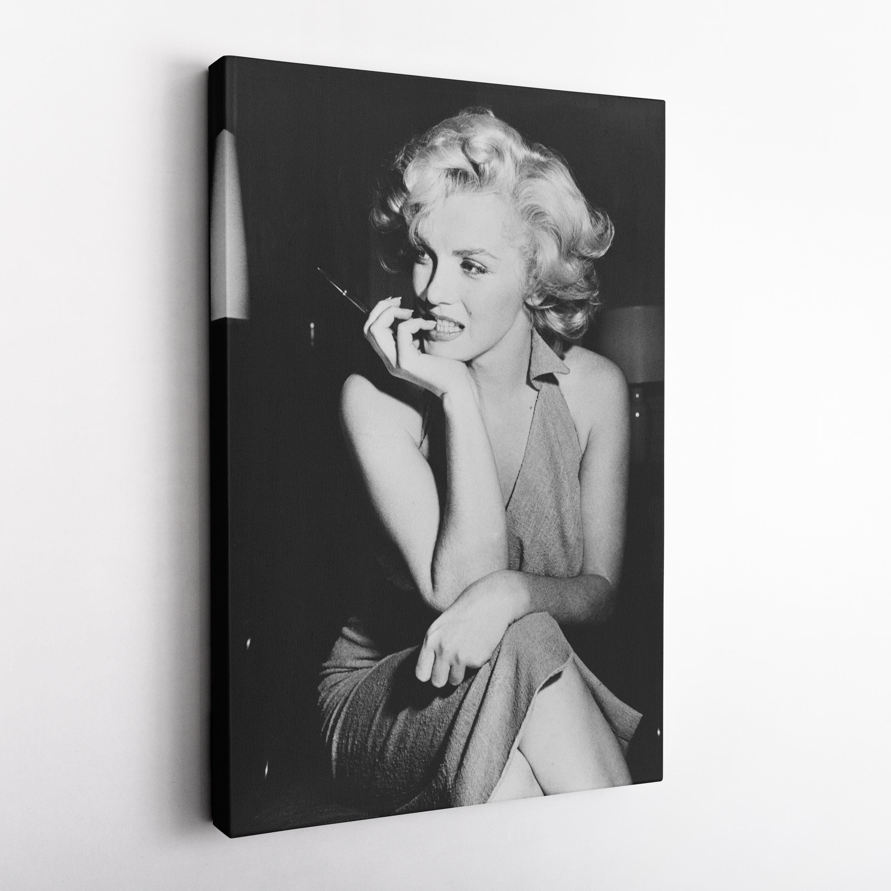 Marilyn Monroe Poster – Black and White Canvas Wall Art – Classic ...