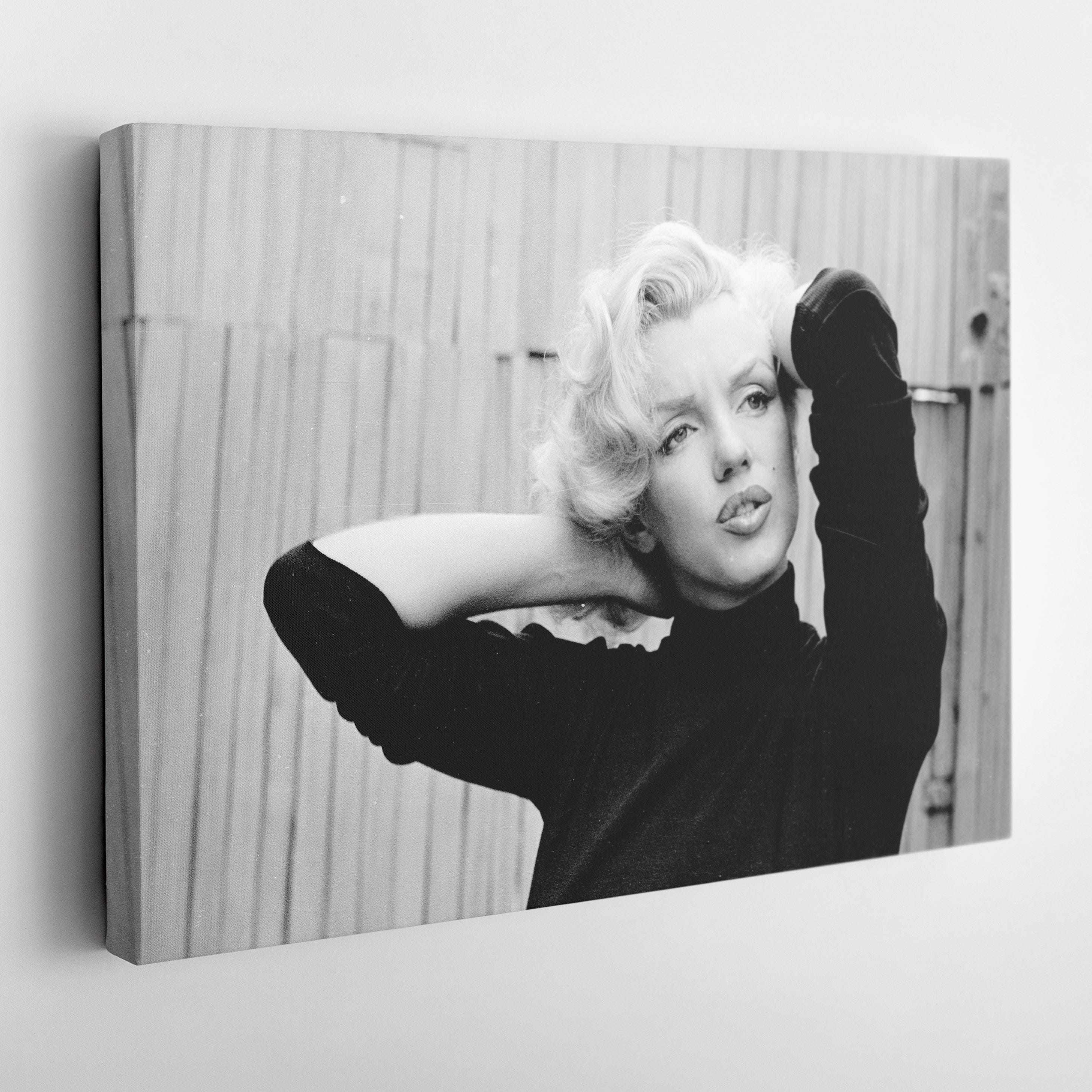 Marilyn Monroe Black and White Poster – Canvas Wall Art – Classic ...