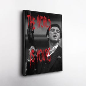Scarface Poster – Tony Montana Quote Canvas Wall Art – Iconic Movie Print for Home, Office, or Game Room Decor – Handmade