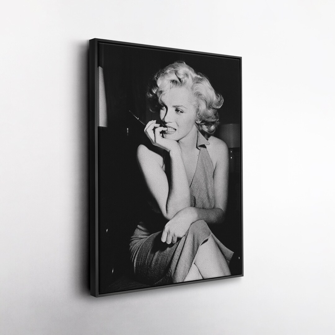 Marilyn Monroe Poster – Black and White Canvas Wall Art – Classic ...