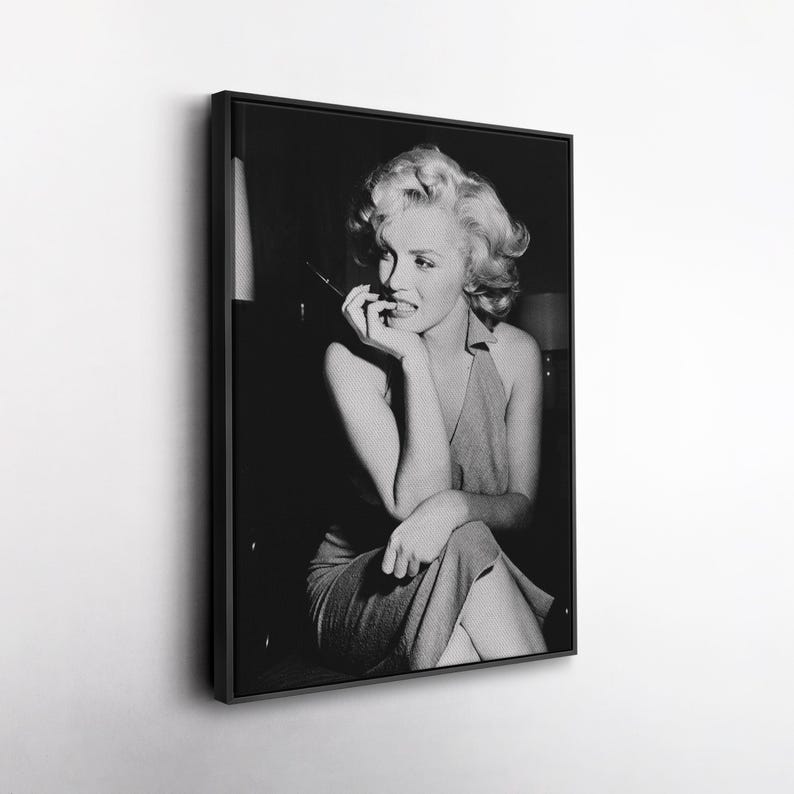 Marilyn Monroe Poster – Black and White Canvas Wall Art – Classic ...